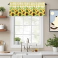 thumbnail image 2 of Summer Sunflowers Valance Curtain for Windows Floral Green Leaves Yellow Buffalo Plaid Rod Pocket Curtain Valances Short Window Treatments Panels for Kitchen Bathroom Laundry Basement 56 x 16 Inch, 2 of 9
