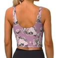 thumbnail image 3 of Vsdgher Rose Flowers Print Women Sleeveless Athletic Tank Top Built-in Bra Camisole Sports Vest for Yoga Running Fitness Exercise with Removable Pads, 3 of 8