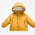 thumbnail image 2 of HAOTAGS Girls Coat (18Months-13Years) Cute Warm Thicken Fleece Hooded Long Sleeves Jacket Yellow Size 4T, 2 of 8