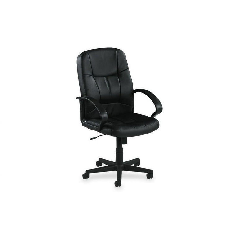 Lorell Tufted Managerial Mid-Back Office Chair - Black Leather Seat - Black Frame - 5-star Base - Black - 1 Each Lorell Tufted Managerial Mid-Back Office Chair - Black Leather Seat - Black Frame - 5-star Base - Black - 1 Each