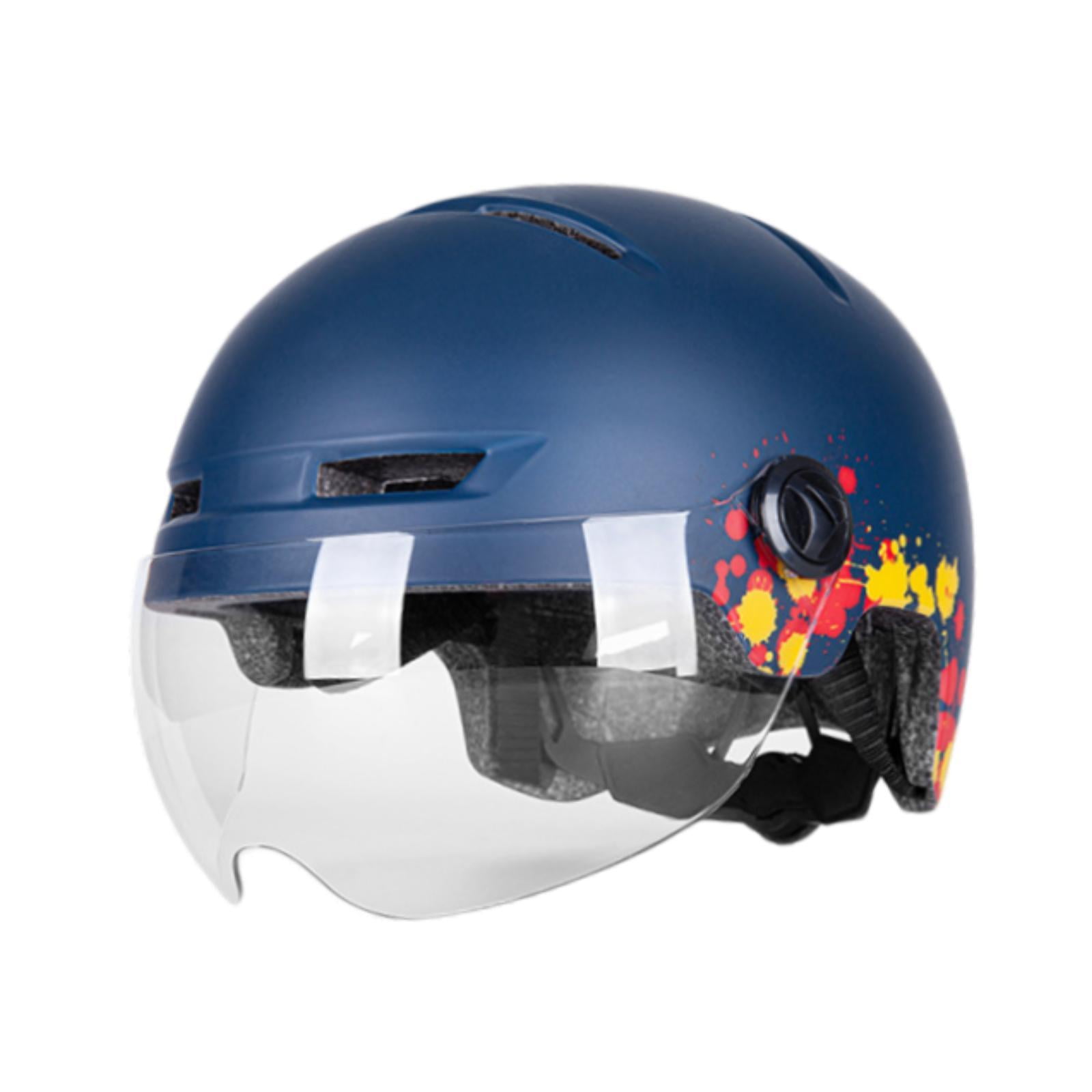 Baoblaze Electric Helmet with Light and Visor Adjustable Cycling Helmet Dark Blue
