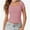 Pink, variant on Womens Scoop Neck Short Sleeve Casual Tshirts Tops Summer Going Out Work Cute Fitted Shirts Trendy