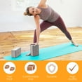 thumbnail image 3 of Sol Living Yoga Blocks 2 Pack High Density EVA Foam Yoga Cushion Stretching Pilates Meditation Exercise Equipment Support Deepen Poses Odor Free Non Slip Yoga Accessories - 4" x 6" x 9"- Grey, 3 of 9