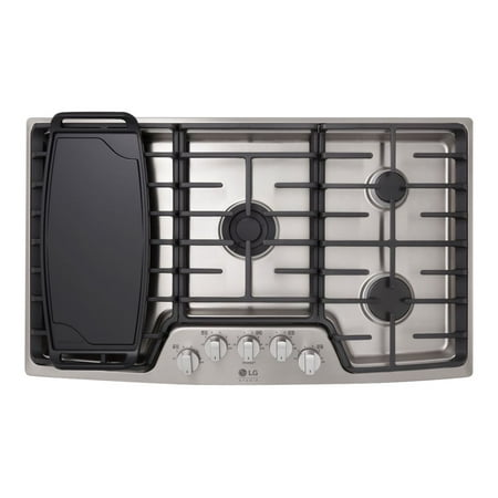 LG - STUDIO 36" Built-In Gas Cooktop with UltraHeat Dual Burner - Stainless Steel