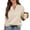 Beige, variant on Womens Blouse Long Sleeve V Neck Solid Color Casual Loose Fit Waffle Knit Top Womens Going Out Basic Casual Tops S-2XL
