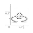 thumbnail image 3 of Sterling Silver Rhodium-plated Peace Sign Toe Ring - Size 11, 3 of 3