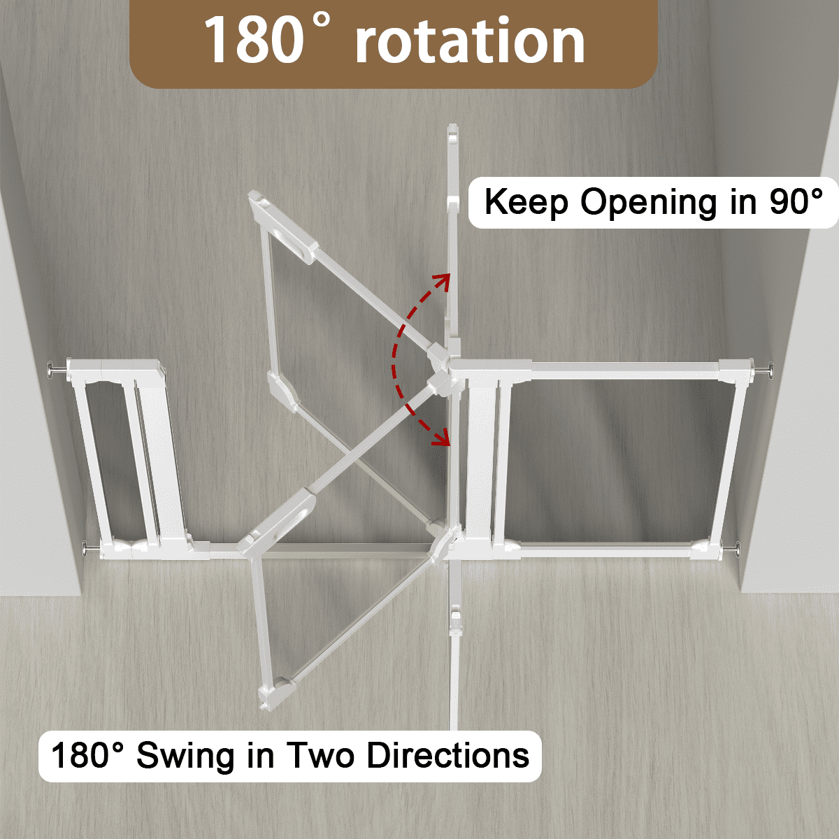 Fairy Baby Clear Baby Safety Gate with Wall Protectors 29-38 in Wide Pressure Mounted Gates White