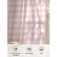 thumbnail image 6 of Sheer Curtains 108 Inches Long, Farmhouse Pink White Checkered Light Filtering Window Curtains for Living Room/Bedroom, Pink Buffalo Plaid Rod Pocket Voile Sheer Curtain Drapes, 52"Wx108"L, 2 Panels, 6 of 9