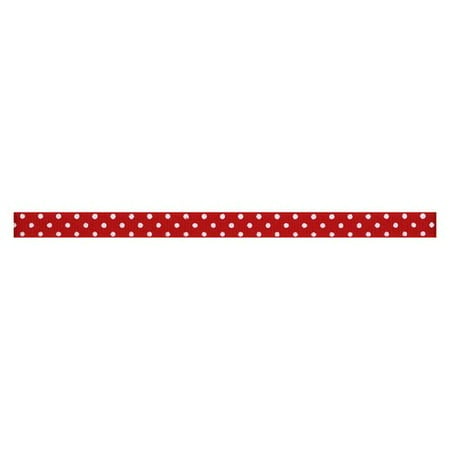 Swiss Dots Grosgrain Ribbon, 3/8", Red