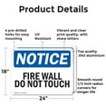 thumbnail image 2 of (2 Pack) Fire Wall Do Not Touch OSHA Notice Sign 24 Inch X 18 Inch Indoor / Outdoor Rust-Free Aluminum Metal Signs for Workplace, Workshop, and Construction Site, Made in the USA, 2 of 8