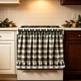 thumbnail image 5 of DeChang Christmas Oven Door Curtain, Plaid Festive Kitchen Half Curtain with Bowknot Lace Ruffle Trim, Washable Easy Install Vintage Holiday Home Appliance Decor,Multicolor A, 5 of 6