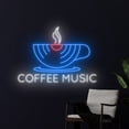 thumbnail image 3 of Handmadetneonsign Coffee Music Neon Sign, Coffee Cup Record Disc Wall Decor, Coffee Cup Disc Wall Decor, 3 of 5