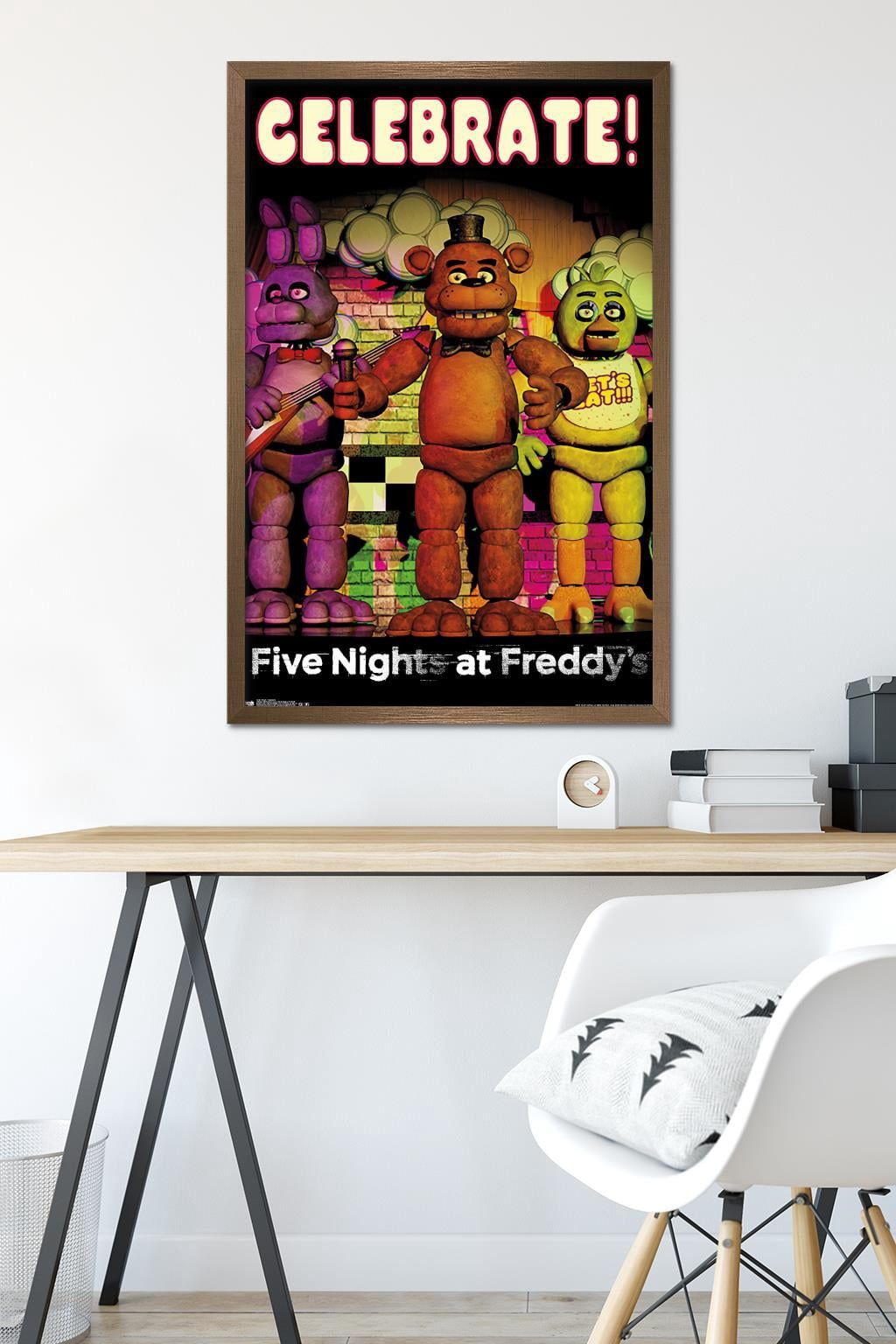 Five Nights at Freddy's - Celebrate Wall Poster, 22.375" x 34", Framed