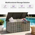 thumbnail image 6 of PURPLE LEAF Outdoor Deck Box 150 Gallon Waterproof Lockable Storage Box Container with Lid Deck Organization for Patio Cushions Side Table Pool Accessories Garden Tools, Brown, 6 of 7