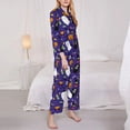 thumbnail image 3 of Rateoe Cute And Creepy Pattern Womens Pajamas Set Long Sleeve Sleepwear Button Down Nightwear Soft Cotton Pj Lounge Sets-Small, 3 of 7