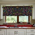 thumbnail image 3 of Yayeee Kitchen Curtains Tier Set of 2 Light Filtering 57"x24" Over Sink Window Panels, Black Neon Lightning, 3 of 7