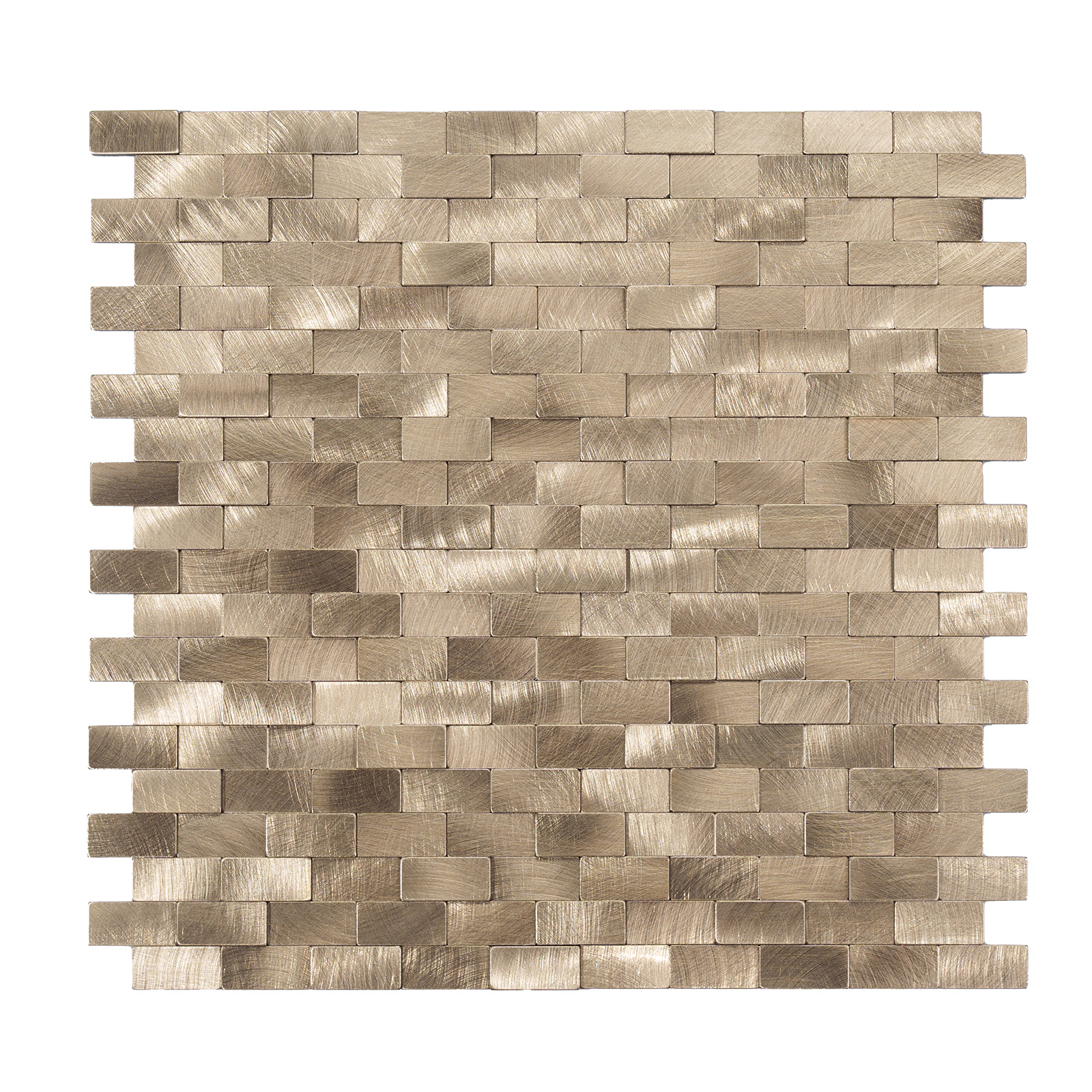 10pieces Striped and long-shaped Self-Adhesive Aluminum Composite Mosaic Peel-and-Stick Tiles No Grout, Easy DIY Backsplash & Accent Wall – Scratch, Splash & Heat-Resistant Metal Finish 11.8"x11.7"