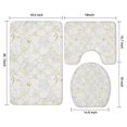 thumbnail image 3 of White Gold Leaf Hexagon Marble Pattern Bathroom Rugs Sets 3 Piece,Toilet Cover Set,Absorbent Non Slip Bathroom Mats Sets with U-Shaped Contour Rug Toilet Rug Set, 3 of 5