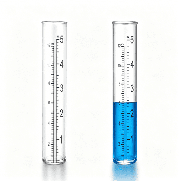GJX 2 Pcs Plastic Rain Gauge Replacement Tubes,5.31In X 1In / 13.5Cm X 2.5Cm Clear Practical Outdoor Rain Gauges with Dual Scales for Garden Yard Home Using