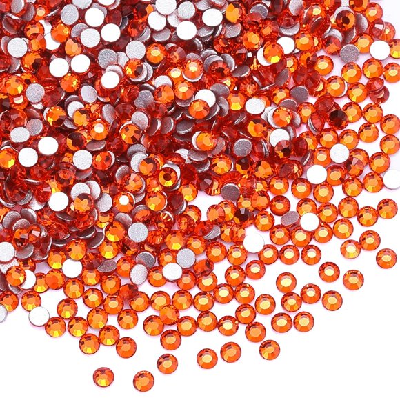 3000 piezas de diamantes de imitación de cristal naranja con parte trasera plana, piedras preciosas mini para uñas, cara, maquillaje, manualidades, decoración de ropa - (SS6 0.079 in naranja)
