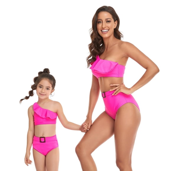 TopLLC Maillots de Bain Assortis Maman et Moi pour la Famille Deux Pièces Tenue de Plage Été Monokini de Plage Maillot de Bain
