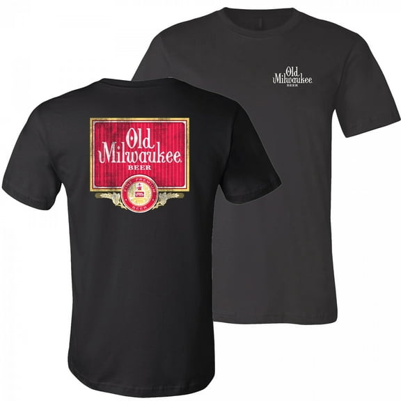Old Milwaukee Logo with Label Print Rear T-Shirt-Small