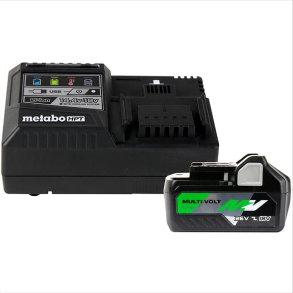Metabo Hpt 36V/18V 4.0Ah/8.0Ah Multivolt Lithium Ion Slide Battery And Charger Kit