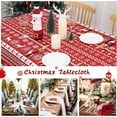 thumbnail image 7 of ZACOO Christmas Fabric Tablecloth 60"x120" Farmhouse Winter Holiday Boho Style Table Cloth Table Cover with Reindeer and Snowflake Pattern, Rectangle, 7 of 7