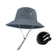 thumbnail image 5 of Sombrero de pesca de ala ancha con carcasa rígida interior ajustable para senderismo y sol Gris, 5 of 8