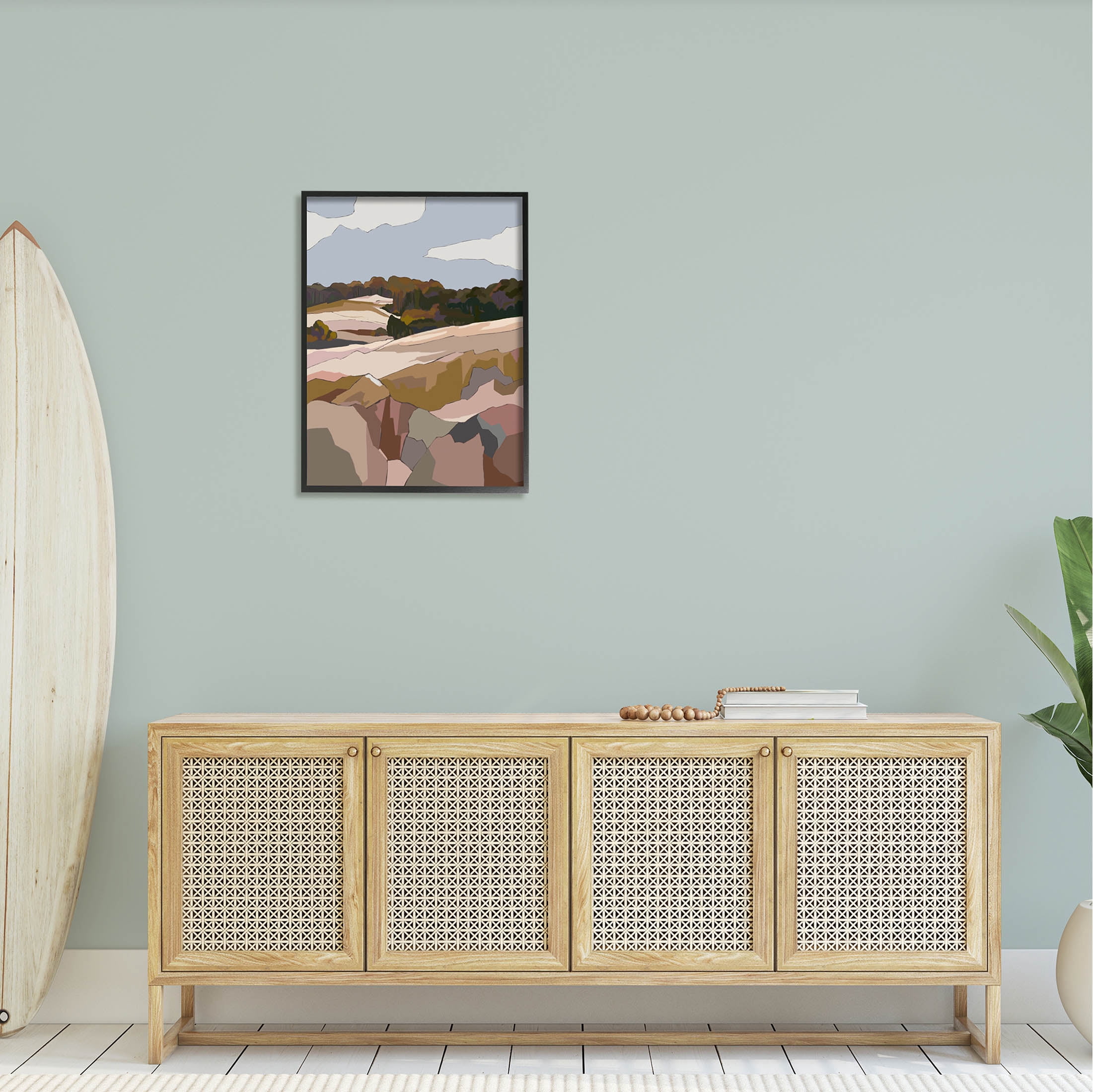 Stupell Industries Rocky Cliffs Neutral Mountain Nature Graphic Art Black Framed Art Print Wall Art, Design by Nikita Jariwala