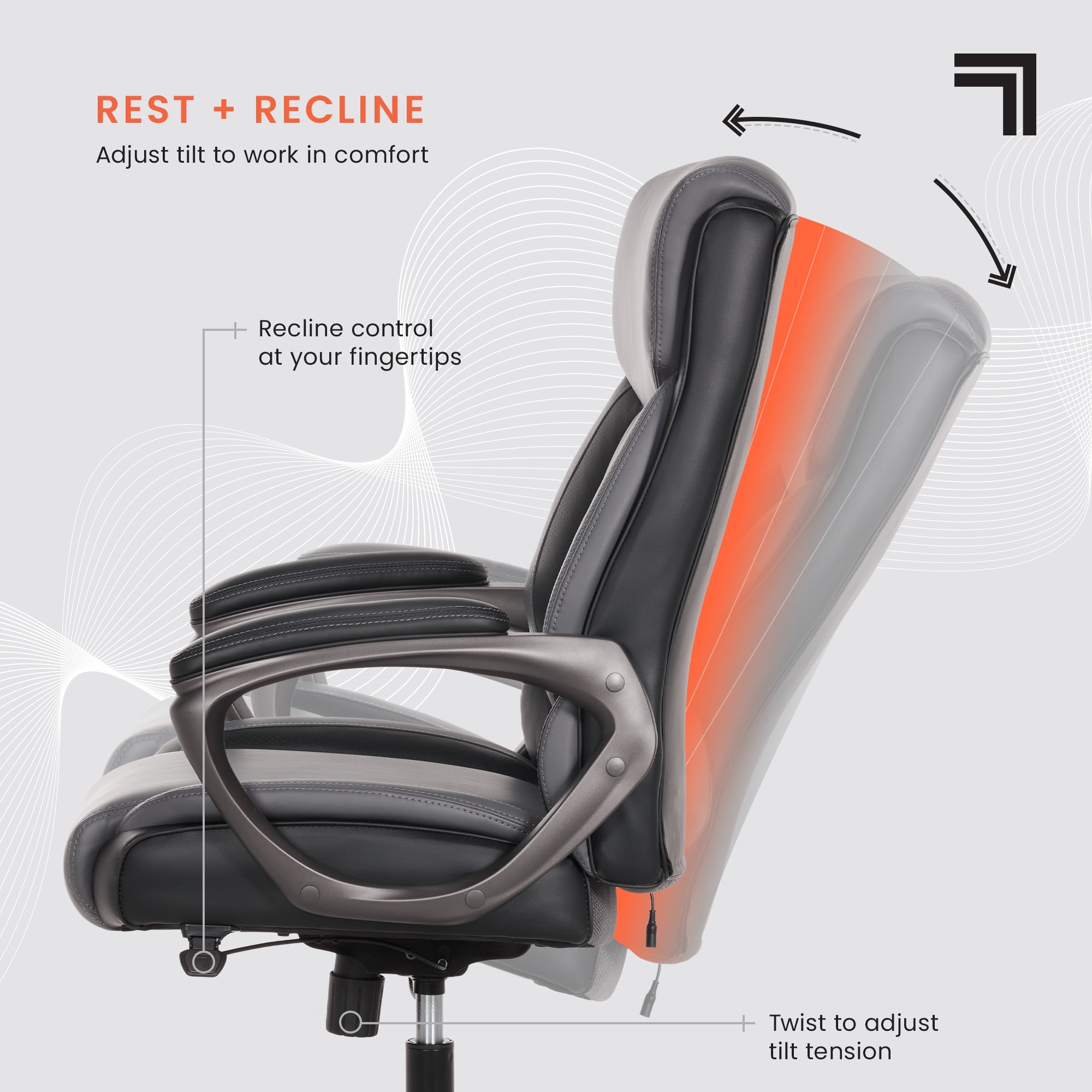 Sharper Image S-140 Massage and Heat Office Chair, Gray/Black