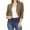 Brown, variant on Brglopf Women's 3/4 Sleeve Shrugs Lightweight Open Front Cropped Cardigan for Women Solid Collarless Blazer Jacket