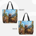 thumbnail image 2 of Disketp Snowy Mountain Photography Bear Bolsa Tote de Lona para Mujer, Bolso de Hombro y Cruzado con Cierre de Cremallera, 2 of 7