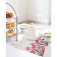 thumbnail image 4 of Pink Tulip Flower Kitchen Dish Towels for Drying Dishes Set of 3, Spring Floral Leaves Plants Retro Beige Waffle Weave Microfiber Hand Tea Bathroom Towels Quick Dry & Absorbent Towel 12x12, 4 of 7