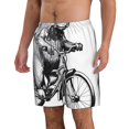 thumbnail image 2 of Saiise Capybara Riding Bicycle Print Men's Swim Trunks Hawaiian Bathing Suit Swimsuits Beach Shorts with Pockets-Large, 2 of 6