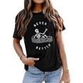 thumbnail image 5 of VILOVE Women Halloween Shirt Funny Skeleton Graphic Never Better Letter Print T-Shirt Spooky Season Tee Tops, 5 of 6