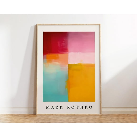 Bright Abstract Colour Block Poster | Mark Rothko Inspired Wall Art | Vibrant Contemporary Print for Office, Bedroom, Living Room, 8x12 UNFRAMED
