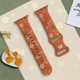 thumbnail image 2 of BandPlus Silicone Band with Flower for Apple Watch Series 10 46mm Women Girls,Soft Silicone Replacement Sport Strap Wristband for iWatch Series 10 46mm, Brown, 2 of 6