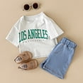 thumbnail image 2 of Gibobby Toddler Girls Baby Girl Summer Short Set Female Cute T-Shirt Tops+Shorts T-Shirt Shorts 2pcs Clothes Outfits,18-24 Months,Light Green, 2 of 8