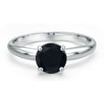 thumbnail image 3 of Gem Stone King 900 Platinum Black Onyx Engagement Ring for Women | 1.28 Cttw | Round 7MM | Gemstone December Birthstone | Size 8, 3 of 6