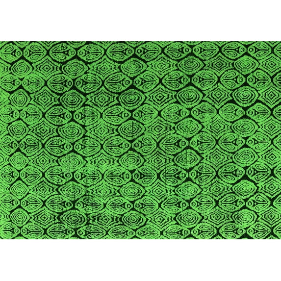 Ahgly Company Indoor Rectangle Abstract Green Modern Area Rugs, 3' x 5'