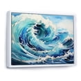 thumbnail image 2 of Designart "Ocean Storm With Blue Waves" Ocean Floater Framed Canvas Art Print, 2 of 5