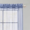 thumbnail image 3 of Acekid 2 Pcs Sheer Tier Curtains Linen Textured Semi Sheer Drapes Kitchen Café Rod Pocket Voile Curtain, Blue, 3 of 7