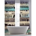 thumbnail image 5 of Retro Farm Animals Sheer Curtains 84 Inch Length 2 Panels Set Window Treatments, Country Cow Pig Chicken Turquoise Wood Rod Pocket Semi Curtains for Living Room/Bedroom/Kitchen Décor, 104"W x 84"L, 5 of 7