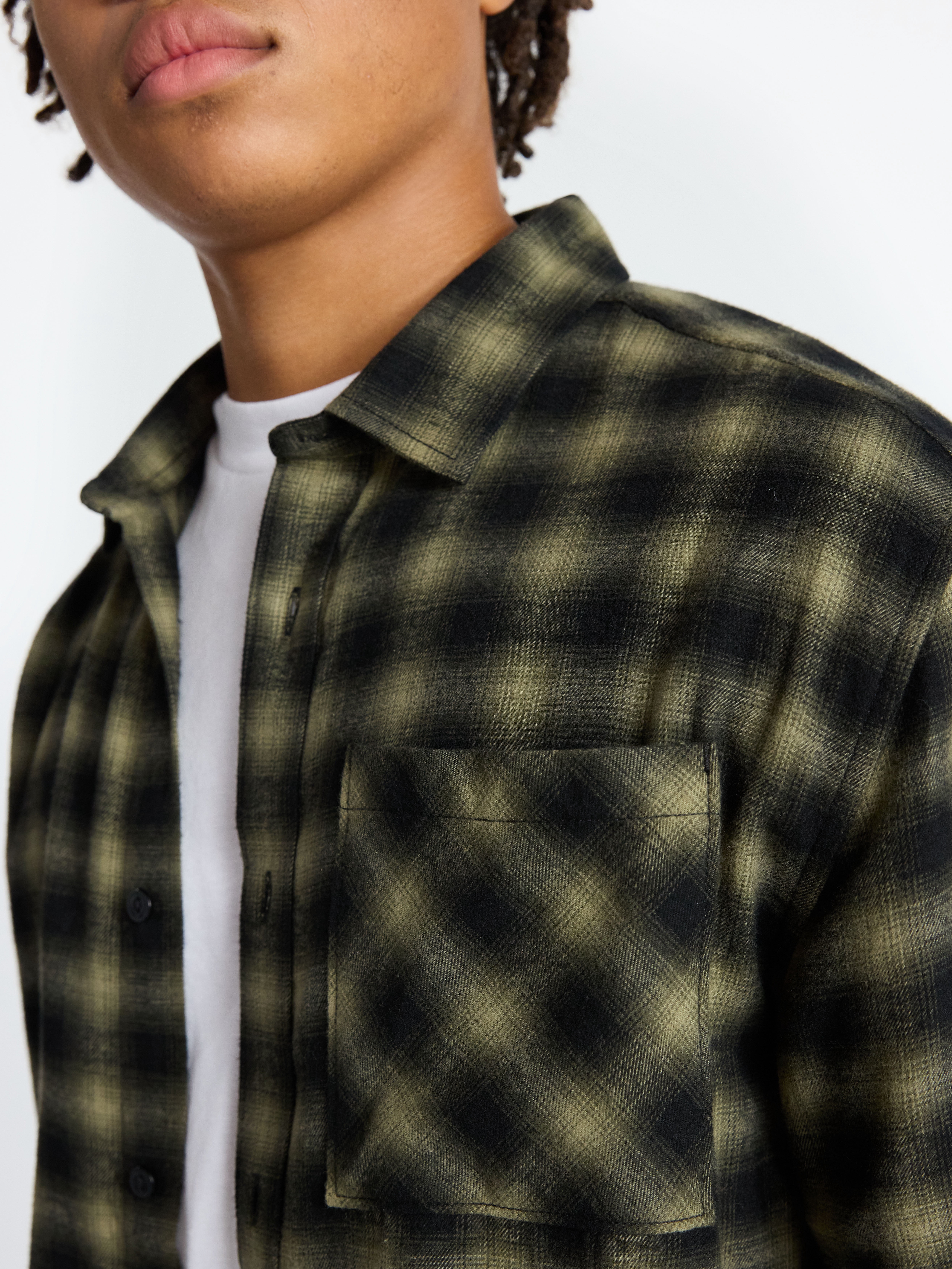 No Boundaries Cotton Long Sleeve Flannel Shirt, Men's & Big Men's XS-5XL