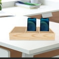 thumbnail image 5 of HERFIER Wooden Cell Phone Holder Desktop Organizer Storage Box Classroom Office Phone Holder 12.58x7.86x2.16in, 5 of 9