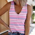 thumbnail image 2 of Bovemsi Camisole Tops for Women Women's Summer V Tie Button Stripe Printed Strip Fabric Loose Casual Tank Top Basic Tanks, 2 of 5