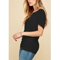 thumbnail image 4 of Made by Johnny Women's Dolman Drape Top with Side Shirring L BLACK, 4 of 6