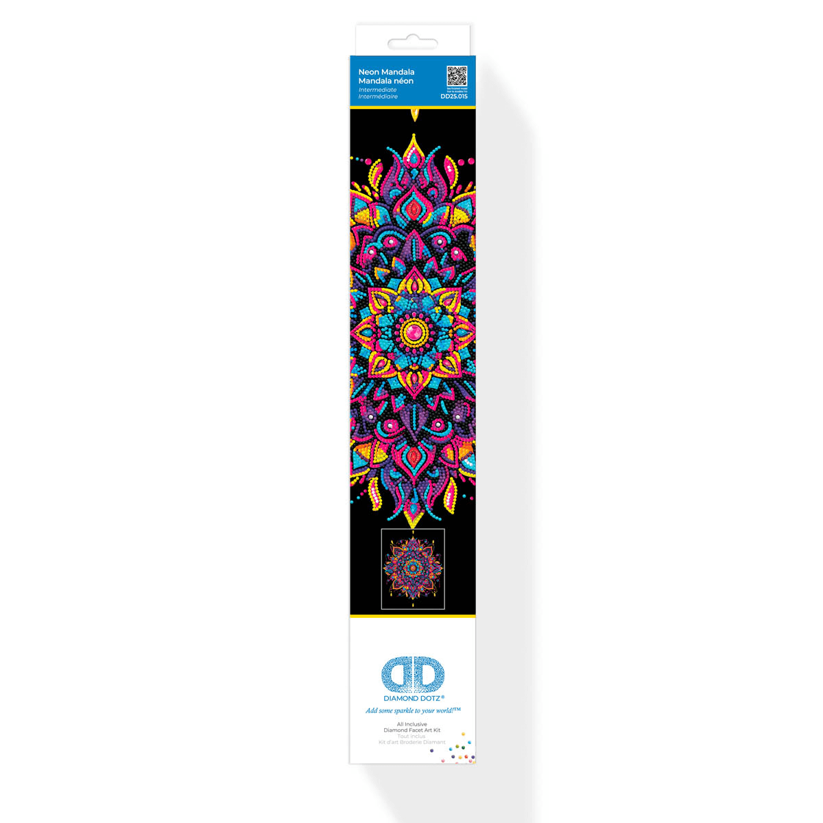 Diamond Dotz Neon Flock Mandala Diamond Painting Kits for Adults - Colorful Diamond Art Kits a Relaxing Creative Craft Kit with Dotz Gems 18x14