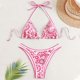 thumbnail image 4 of WILLBEST Traje de Baño de Dos Piezas Para Mujer, Traje de Baño Bohemio Floral de Dos Piezas, Conjunto de Bikini Hipster Con Sujetador Triangular Sin Espalda y Recortes, 4 of 4